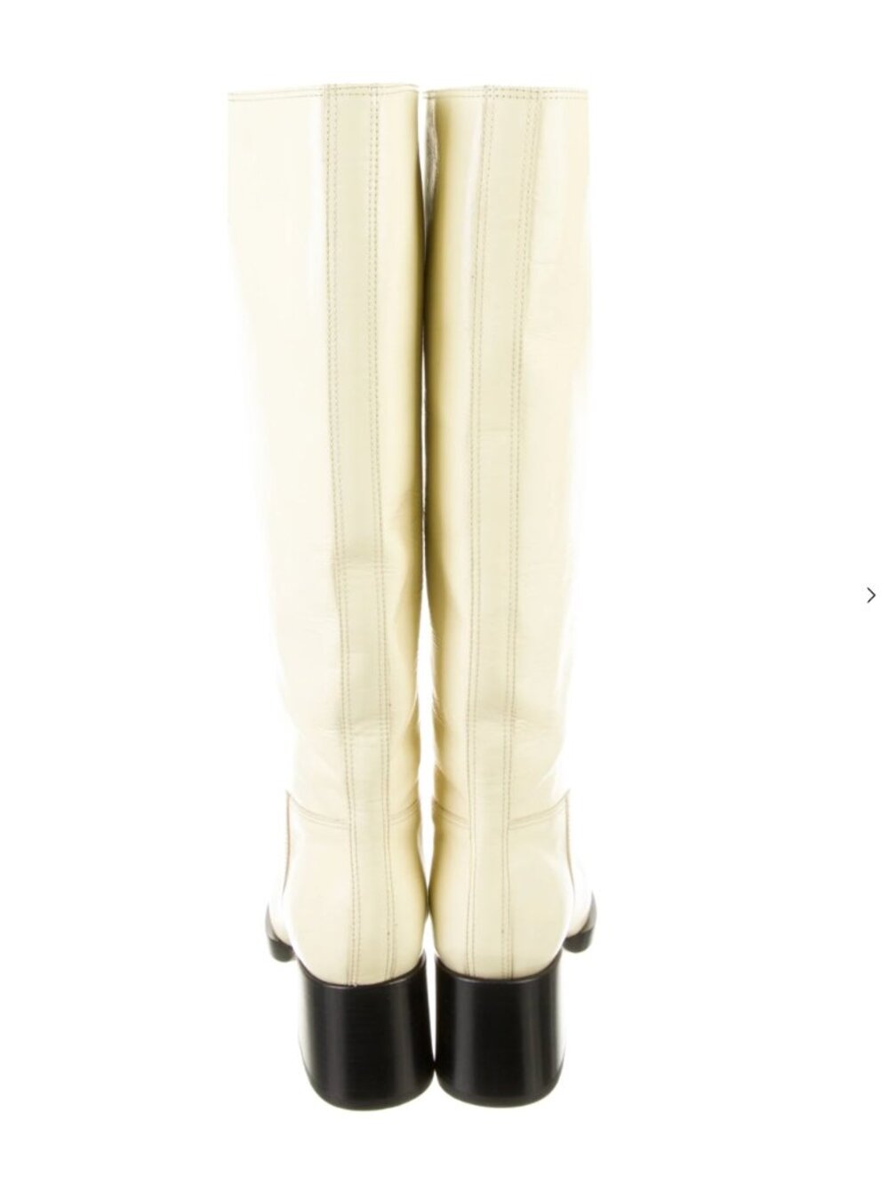 Labucq Cream/White Patent Leather Riding Boots Square Toe Size 8 - Picture 4 of 4